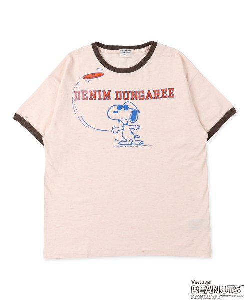 DENIM DUNGAREE(デニムダンガリー)/トンプキン天竺 SNOOPY Tシャツ/ベージュ