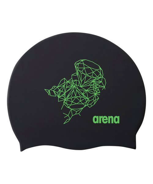 arena (アリーナ)/シリコーンキャップ（アリーナダイヤモンズコレクション）/ブラック×グリーン