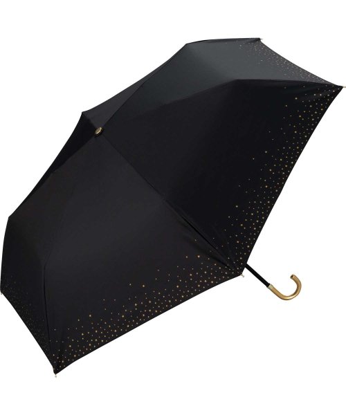 Wpc．(Wpc．)/【Wpc. 公式】日傘 遮光リムスター ミニ 50cm 完全遮光 UVカット100％ 晴雨兼用 レディース 折り畳み傘/ブラック