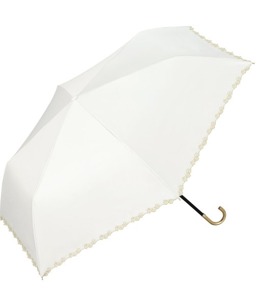 Wpc．(Wpc．)/【Wpc. 公式】日傘 遮光フローラルスカラップ ミニ 50cm 完全遮光 UVカット100％ 晴雨兼用 レディース 折り畳み傘/オフ