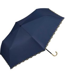 Wpc．(Wpc．)/【Wpc. 公式】日傘 遮光フローラルスカラップ ミニ 50cm 完全遮光 UVカット100％ 晴雨兼用 レディース 折り畳み傘/ネイビー