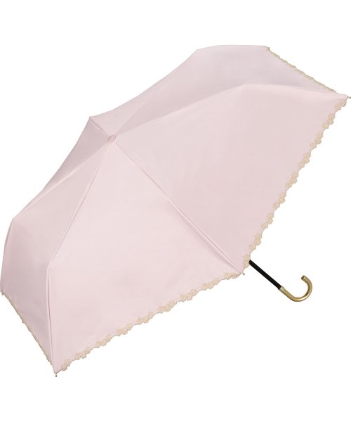 Wpc．(Wpc．)/【Wpc. 公式】日傘 遮光フローラルスカラップ ミニ 50cm 完全遮光 UVカット100％ 晴雨兼用 レディース 折り畳み傘/ピンク