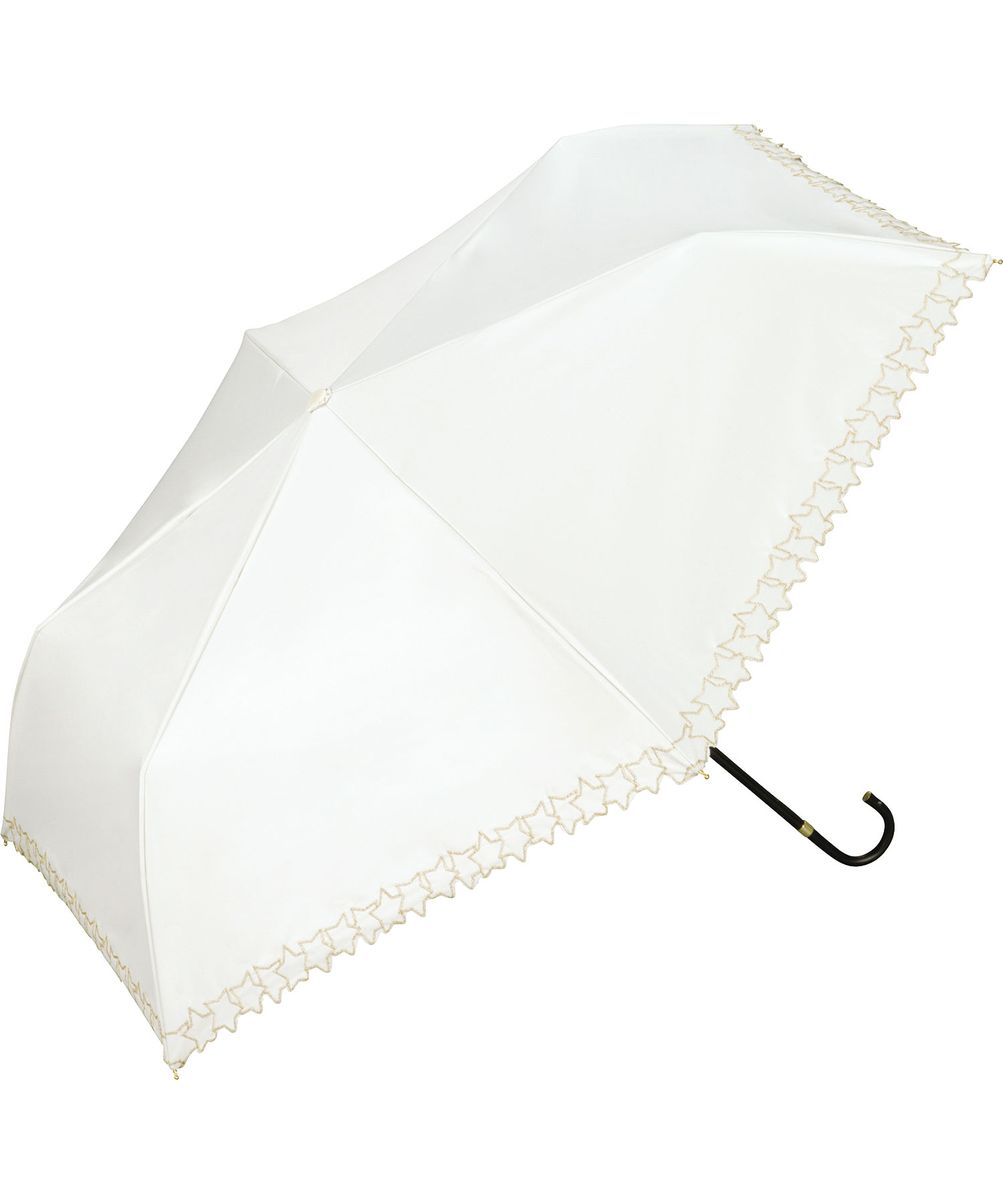 【Wpc.公式】日傘 遮光フレームスタースカラップ刺繍 ミニ 50cm 完全遮光 遮熱 UVカット100％ 晴雨兼用 レディース 折りたたみ傘