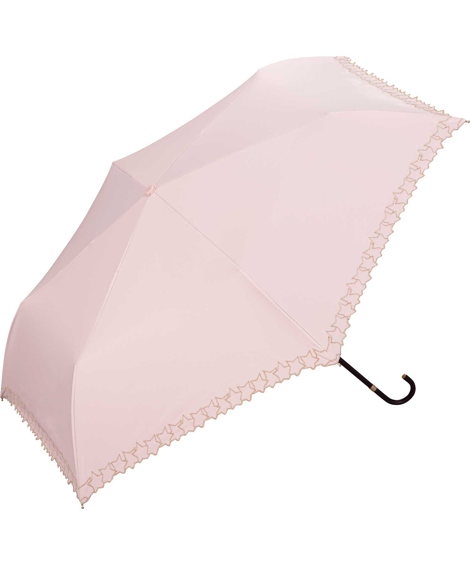 【Wpc.公式】日傘 遮光フレームスタースカラップ刺繍 ミニ 50cm 完全遮光 遮熱 UVカット100％ 晴雨兼用 レディース 折りたたみ傘
