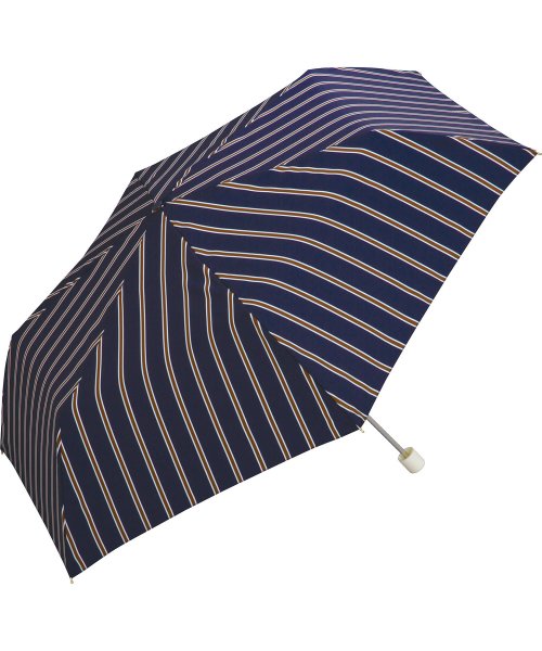 Wpc．(Wpc．)/【Wpc.公式】雨傘 レディストライプ ミニ 50cm 晴雨兼用 レディース 傘 折りたたみ 折り畳み 折りたたみ傘/NV