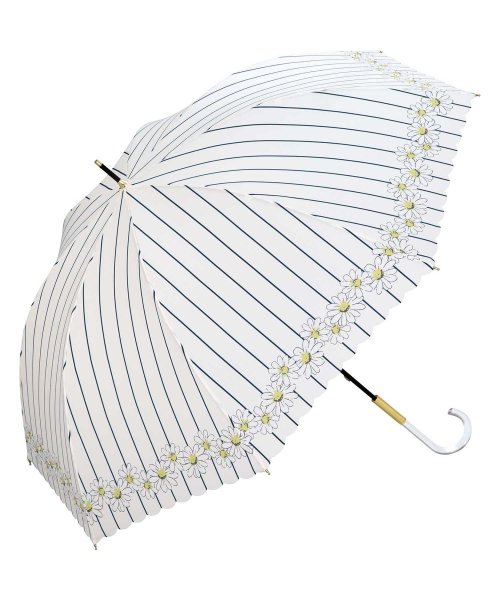 Wpc．(Wpc．)/【Wpc.公式】雨傘 ストライプマーガレット  58cm 継続はっ水 晴雨兼用 レディース 長傘/OF
