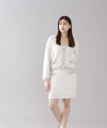 JILL by JILL STUART(ジル バイ ジル スチュアート)/フェザーミックスツイードセットアップ WEB限定カラー：ホワイト/ライトグレー