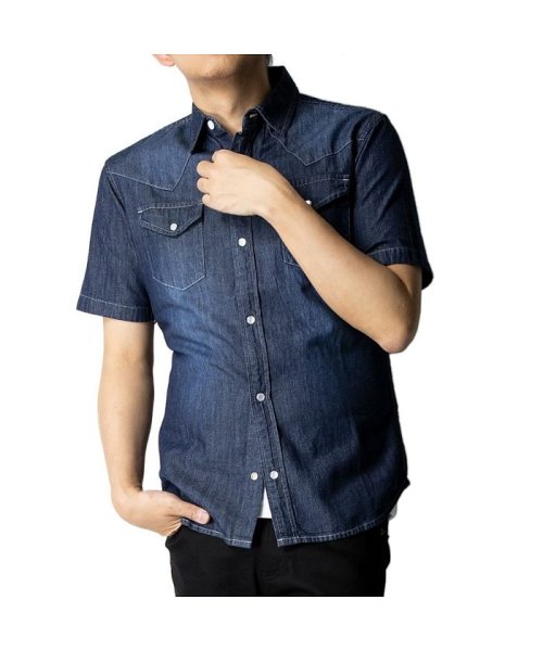 デニムシャツ 半袖 メンズ 7分袖 長袖 選べる袖丈 デニムジャケット シャツ カジュアル コットンシャツ ウォッシュ加工 Geneless Geneless Magaseek