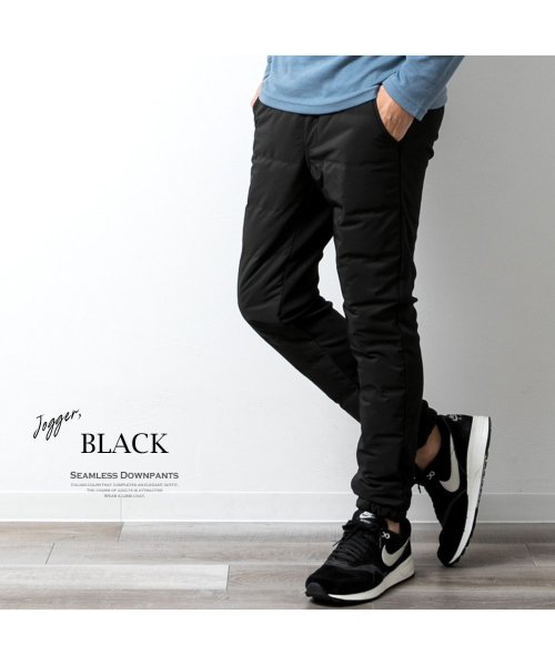 ダウンパンツ メンズ ストレッチ 冬 裏起毛 暖かい 防寒 ジョガーパンツ 秋冬 ボトム ズボン シームレス Geneless Geneless Magaseek