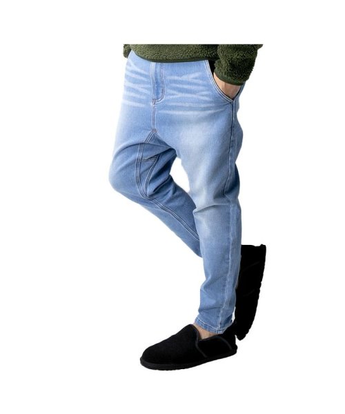 セール サルエルパンツ メンズ デニム ストレッチ メンズパンツ ボトムス ズボン クライミングパンツ ゴムウエスト Geneless Geneless Magaseek