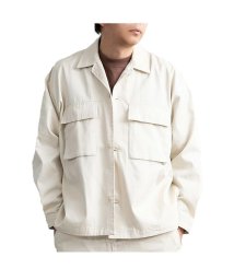  GENELESS(GENELESS)/シャツジャケット メンズ CPOジャケット オーバーサイズ ゆったり ブルゾン チェック デニム ペイズリー 柄 ビッグシルエット/オフホワイト