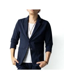  GENELESS(GENELESS)/テーラードジャケット メンズ 長袖 七分袖 アウター 秋冬 大きいサイズ 全4色 ネイビー ブルー/ネイビー