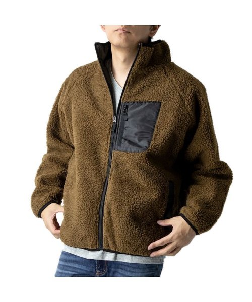 セール ボアジャケット メンズ 防風フィルム ブルゾン もこもこ ジップ 防寒 秋冬 暖かい Bigサイズ Geneless Geneless Magaseek