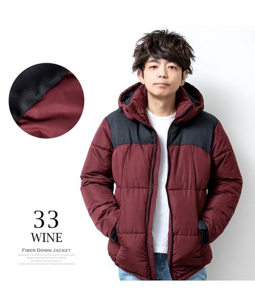 ファイバー ダウンジャケット メンズ 中綿 ジャケット アウター ジャンパー 冬 軽量 軽い 防風 Geneless Geneless Magaseek