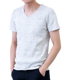  GENELESS(GENELESS)/Tシャツ メンズ 半袖 無地 半袖Tシャツ インナー カットソー Vネック タイト tシャツ 黒 グレー/グレー