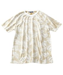  GENELESS(GENELESS)/tシャツ メンズ 半袖 総柄 花柄 半袖Ｔシャツ ボタニカル Uネック クルーネック T/Cコットン/マスタード