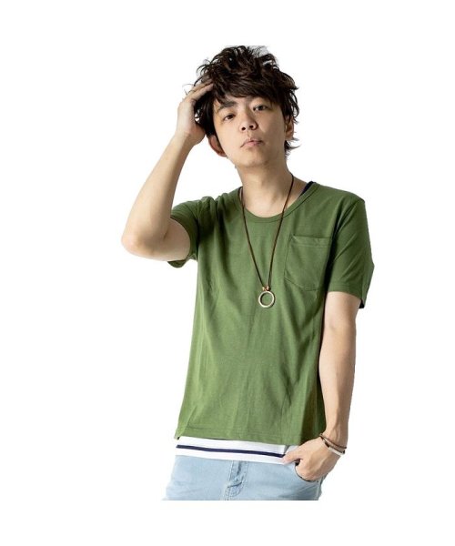 Tシャツ メンズ アンサンブル 2枚セット タンクトップ付き 半袖tシャツ 小さめ ボーダー 全6色 Geneless Geneless Magaseek