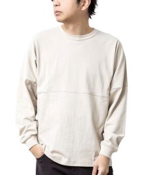  GENELESS(GENELESS)/Tシャツ メンズ 長袖 無地 綿100% トップス オーバーサイズ USAコットン クルーネック Uネック/ベージュ系1