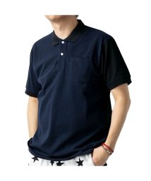  GENELESS(GENELESS)/ポロシャツ メンズ クールマックス 半袖 クレイジーパターン 吸水速乾 ドライ ゴルフ クールビズ/ネイビー