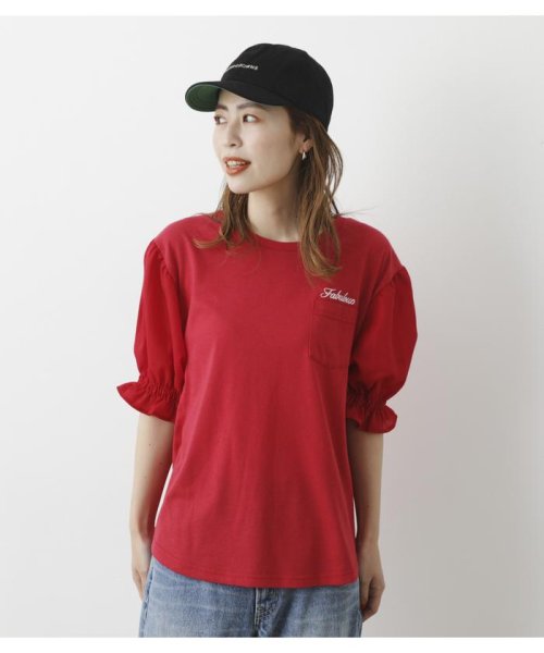 RODEO CROWNS WIDE BOWL(ロデオクラウンズワイドボウル)/（WEB・OUTLET限定）袖バルーン ポケット トップス/RED