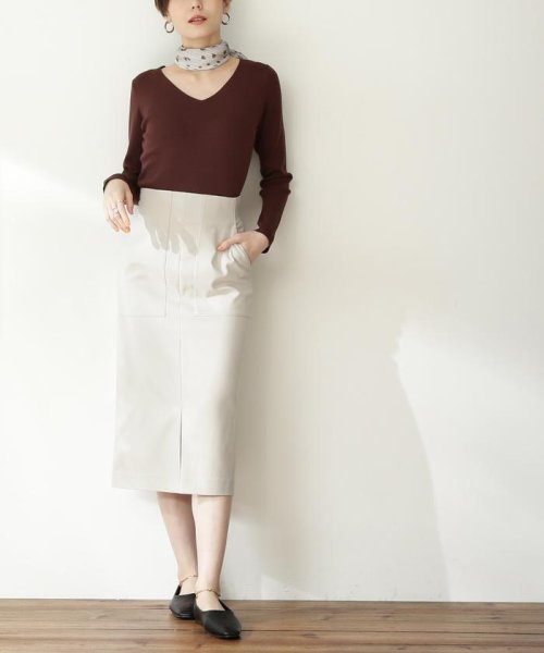 N Natural Beauty Basic(エヌナチュラルビューティベーシック)/ツイルストレッチポケットタイトスカート《S Size Line》/オフ