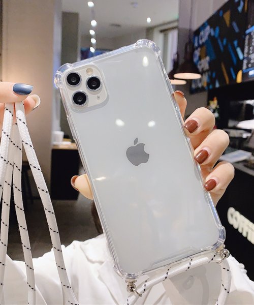 セール ストラップ付きクリアスマホケース 即納 シンプル ストラップ付き ショルダー クリアケース スマホカバーバッグ トレンド レディース 韓国ファッション 流行 ショップにこにこ Shopnikoniko Magaseek