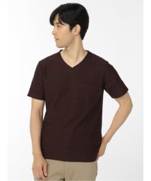 TAKA-Q/シャドーボーダー Vネック 半袖 メンズ Tシャツ カットソー カジュアル インナー ビジネス ギフト プレゼント/504756876