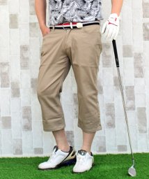 TopIsm(トップイズム)/ゴルフパンツ メンズ ゴルフウェア クロップド ストレッチ ハーフパンツ 短パン ズボン 大きいサイズ/ベージュ