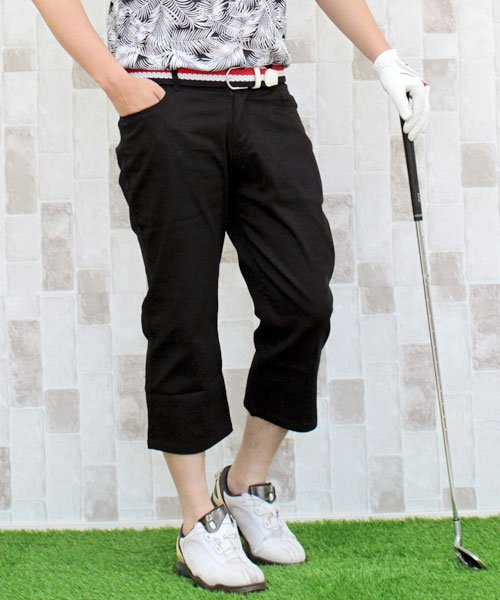 TopIsm(トップイズム)/ゴルフパンツ メンズ ゴルフウェア クロップド ストレッチ ハーフパンツ 短パン ズボン 大きいサイズ/ブラック