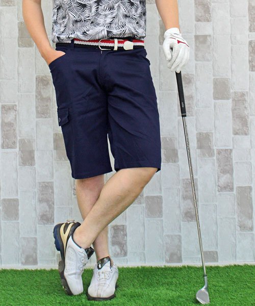 TopIsm(トップイズム)/ゴルフパンツ ハーフパンツ ゴルフウェア メンズ ショートパンツ 大きいサイズ 短パン/ネイビー