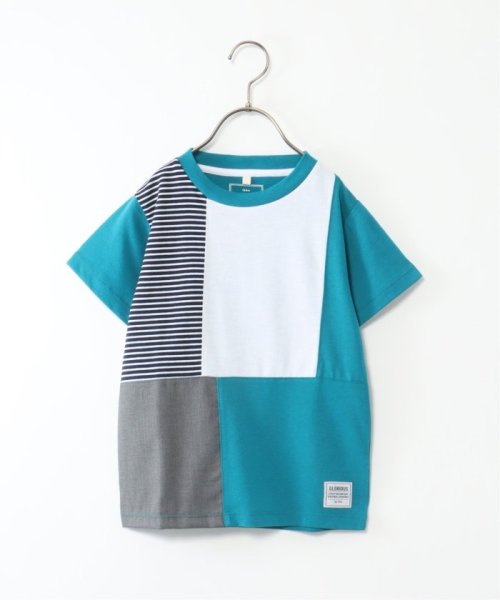 ikka kids(イッカ　キッズ)/【キッズ】ボーダーブロッキングTシャツ（120〜160cm）/ブルー