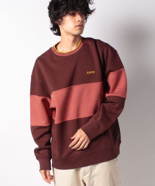 LEVI’S OUTLET(リーバイスアウトレット)/COLOR BLOCK TIPPED CREW RETRO RIB BITTER/ボルドー系
