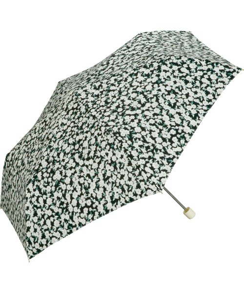 Wpc．(Wpc．)/【Wpc.公式】雨傘 ワントーンフローラル ミニ 50cm 継続はっ水 晴雨兼用 レディース 折り畳み傘/ブラック