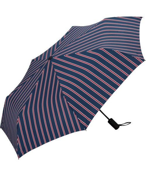 Wpc．(Wpc．)/【Wpc. 公式】雨傘 UNISEX ASC FOLDING UMBRELLA  58cm 安全自動開閉 継続はっ水 晴雨兼用 メンズ レディース 折りたたみ傘/スクールストライプ