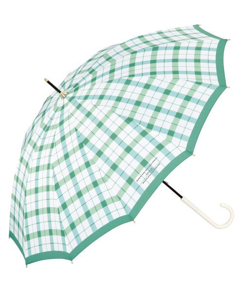 Wpc．(Wpc．)/【Wpc.公式】雨傘 12本骨チェック  55cm 継続はっ水 晴雨兼用 レディース 長傘/GR