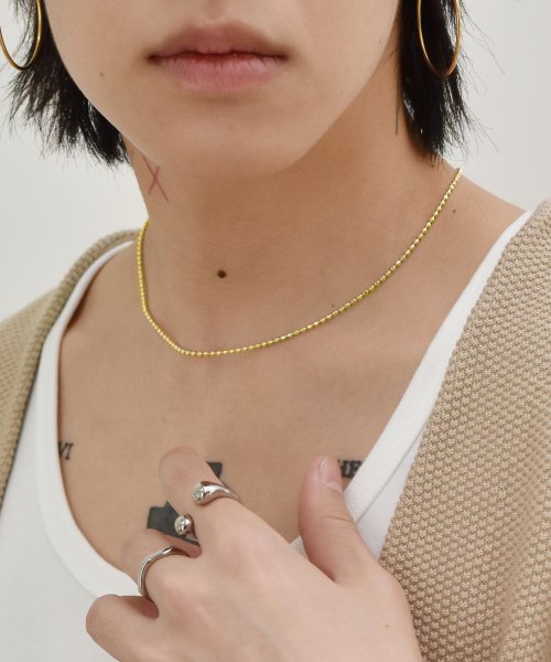Lhme カットボールチェーンネックレス イエローゴールド サージカルステンレス Lhme Lhme Magaseek