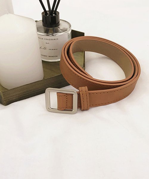 セール スクエアバックル ベルト Ma 即納 細ベルト 黒 白 ブラック ホワイト ブラウン ワイン レザー 合皮 Pu レディース 韓国 プチプラ 流行り トレン ショップにこにこ Shopnikoniko Magaseek