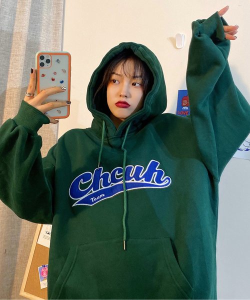 裏起毛 ロゴパーカー 即納 トップス スウェット パーカー フーディー 長袖 オーバー ロゴ グレー グリーン 緑 ブルー 青 レディース 韓国 プチプラ ショップにこにこ Shopnikoniko Magaseek