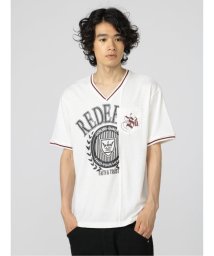 semanticdesign(セマンティックデザイン)/切替カレッジ Vネック半袖ルーズ 半袖 メンズ Tシャツ カットソー カジュアル インナー ビジネス ギフト プレゼント/ホワイト