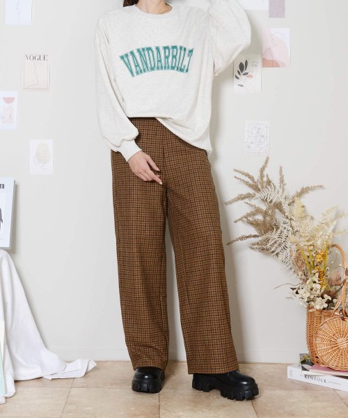 ガンクラブチェックパンツ 即納 ボトムス ズボン ワイドパンツ ガンクラブ チェック柄 総柄 グレー イエロー レディース 韓国 プチプラ 流行り トレンド ショップにこにこ Shopnikoniko Magaseek