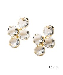 cream dot(クリームドット)/4連スクエアクリスタルガラスのイヤリング/ピアス/その他系2