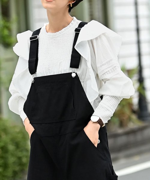 marjour(マージュール)/PINTUCK RUFFLE SLEEVE BLOUSE/オフホワイト