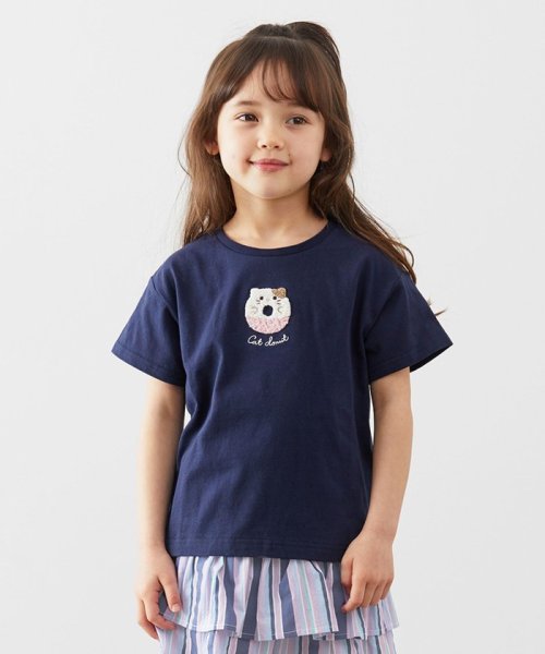 anyFAM（KIDS）(エニファム（キッズ）)/接触冷感たべものTシャツ/ネイビー系