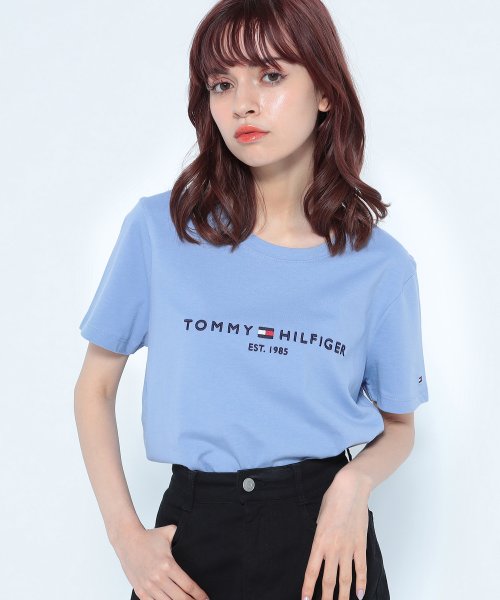 TOMMY HILFIGER(トミーヒルフィガー)/ベーシックロゴTシャツ/ブルー