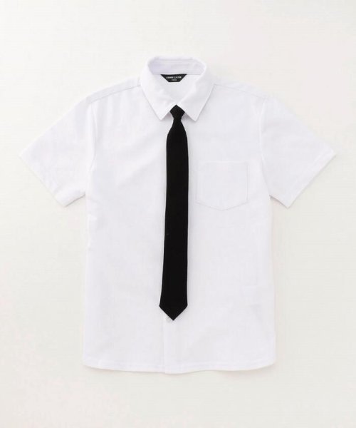COMME CA ISM KIDS(コムサイズム（キッズ）)/ネクタイ付き半袖シャツ(140－160cm)/ホワイト