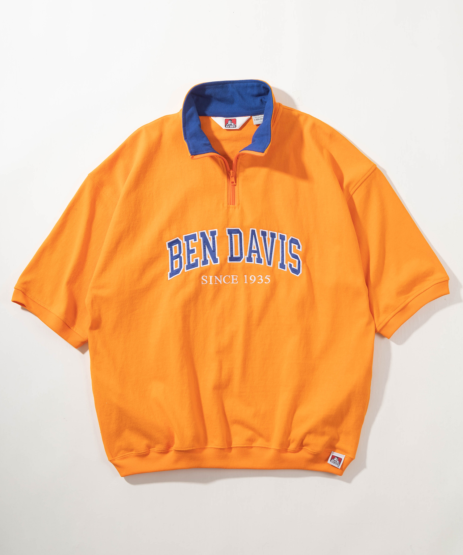 セール】【BEN DAVIS/ベンデイビス】カレッジロゴワッペン ハーフ
