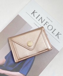 shopnikoniko(ショップにこにこ)/ミニ 財布 ミニウォレット レディース かわいい プチプラ 三つ折り ma【即納】 小さめ コンパクト 小銭入れ Instagram po10/ピンクゴールド