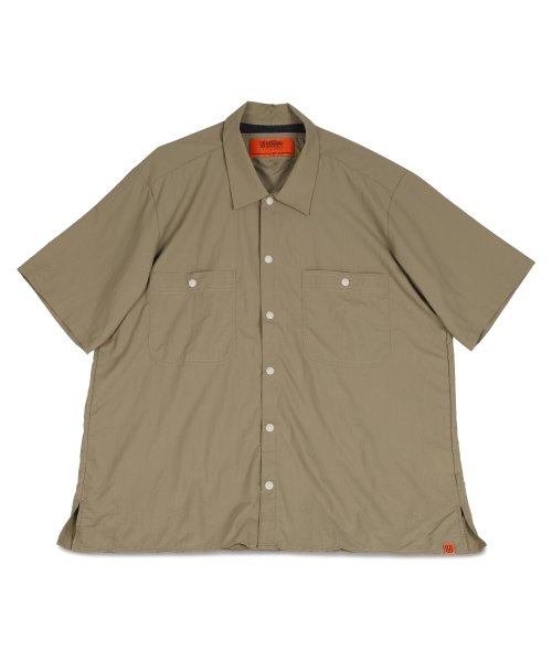 UNIVERSAL OVERALL(ユニバーサルオーバーオール)/ユニバーサルオーバーオール UNIVERSAL OVERALL シャツ 半袖 パッカブルシャツ メンズ PACKABLE SHIRT ブラック グレー ベージュ/ベージュ