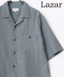 LAZAR(ラザル)/【Lazar】麻/レーヨン 接触冷感 オーバーサイズ オープンカラー S/Sシャツ メンズ シャツ 半袖 カジュアル 開襟シャツ/ライトグレー