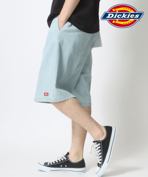 LAZAR(ラザル)/【Lazar】Dickies/ディッキーズ T/Cツイル デニム ワイド ハーフパンツ/ショートパンツ/ショーツ/サックス